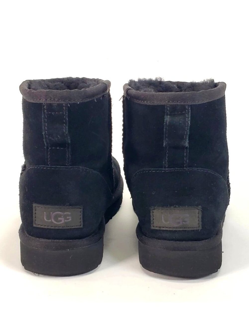 UGG Women's Black Suede Sheepskin Cristal Classic Mini II Stud Boots Size 5 1345 - Picture 6 of 14
